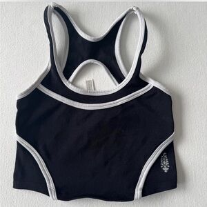 Free people black and White Racerback Tank Top